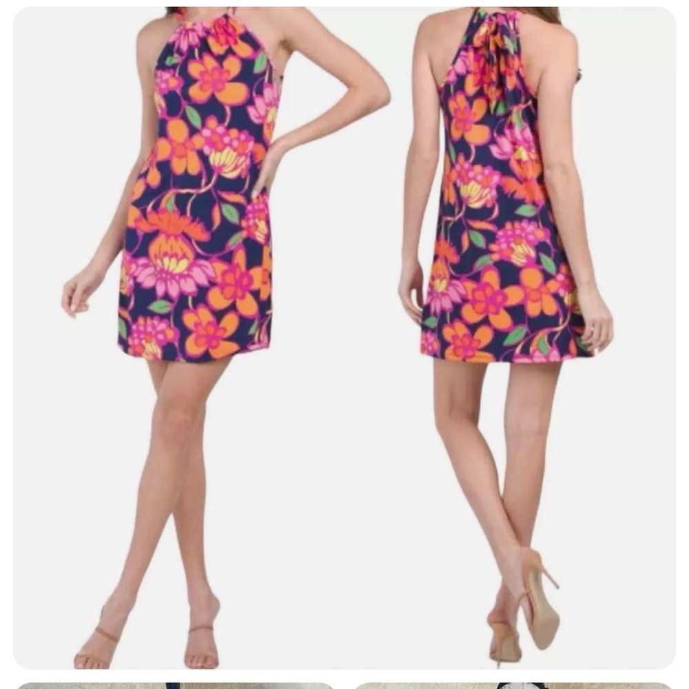 Trina Turk Multicolor Floral Halter Mini Dress